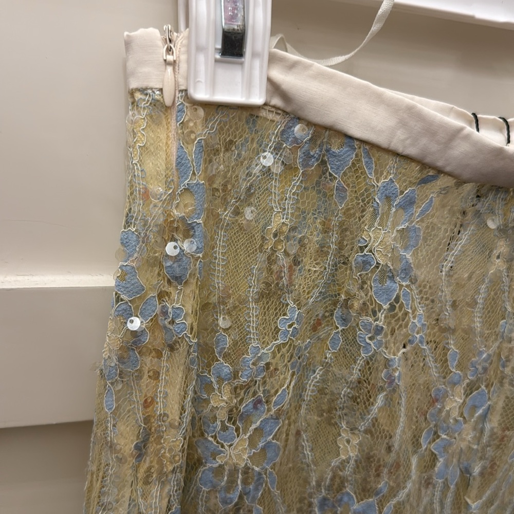 NWT! VRG GRL Devyn Sequin Midi Skirt Lace Size AU 6 Embellished Sequin Champagne - Picture 9 of 16